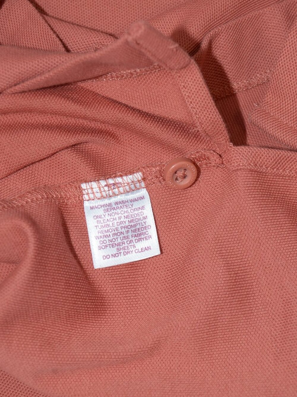 Nordstrom 3-Ply 100% Cotton Polo Shirt -- Coral -- Size XL - Picture 4 of 7